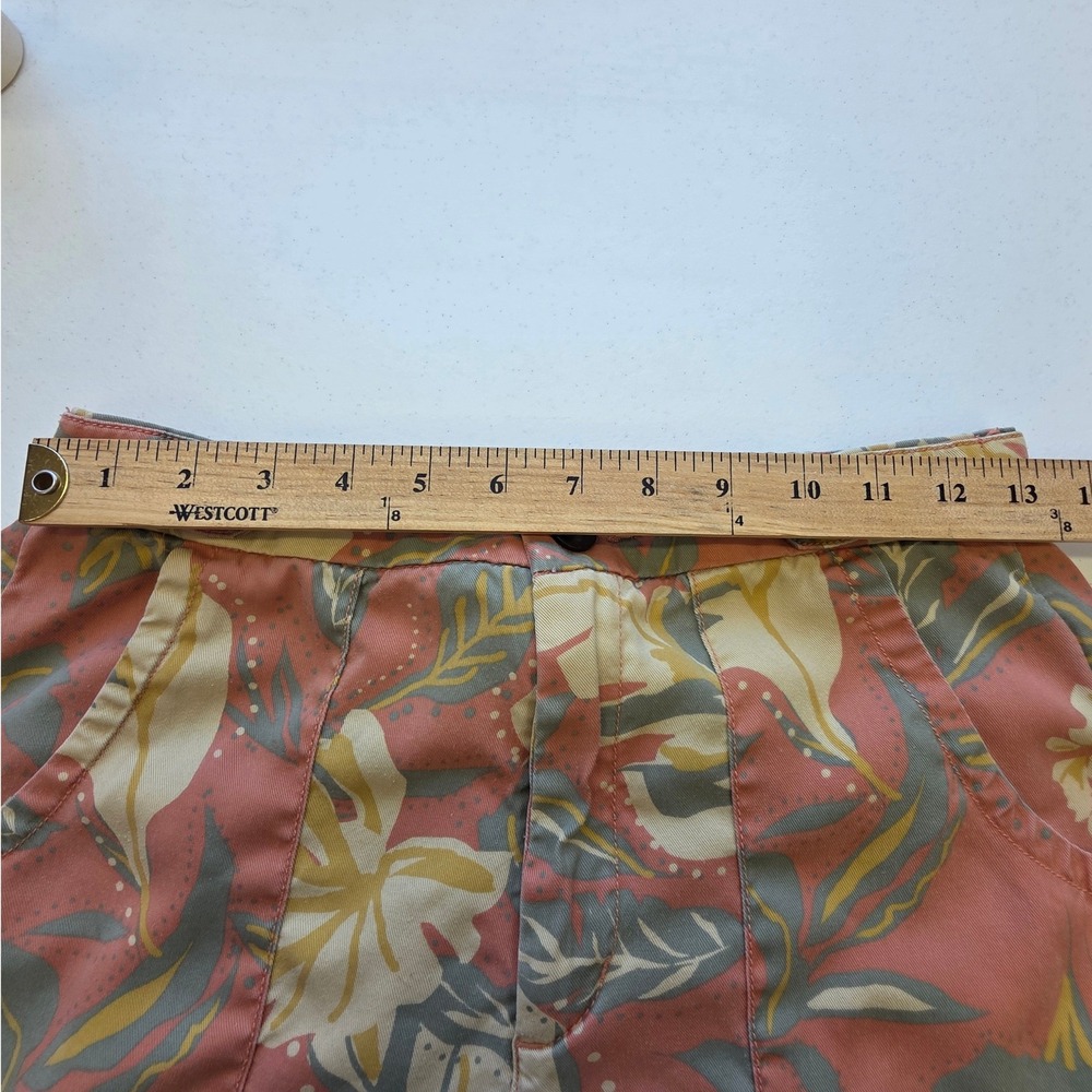 Cynthia Rowley Tropical Floral Lyocell High Waisted Shorts Coral Size 6 Beach - Picture 8 of 9